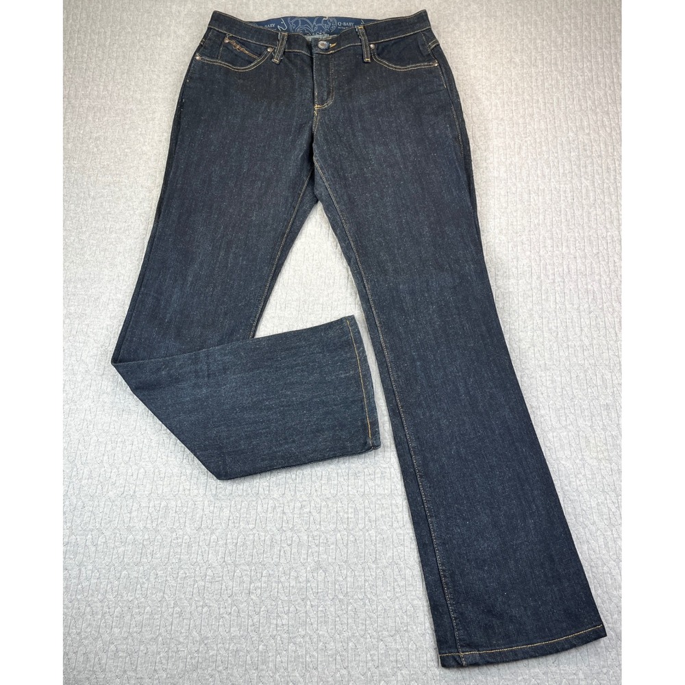 Wrangler Q Baby Bootcut Dress Jeans Women 9/10 x 32(30X32 mid rise Dark Wash‎